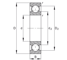  6204-C, ڲṹC  DIN 625-1 ׼Ҫߴ