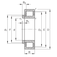 Բ NJ2313-E-TVP2 + HJ2313E,  DIN 5412-1 ׼Ҫߴ,  L Ȧλ, ɷ, ּ