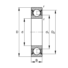  6011-2Z,  DIN 625-1 ׼Ҫߴ, ϶ܷ