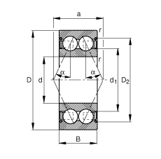 ǽӴ 3806-B-2Z-TVH, ˫У˫϶ܷ⣬Ӵ  = 25