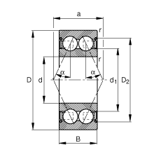 ǽӴ 3816-B-2Z-TVH, ˫У˫϶ܷ⣬Ӵ  = 25