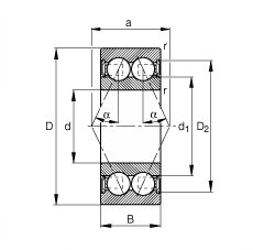 ǽӴ 3800-B-2RSR-TVH, ˫У˫ഽܷ⣬Ӵ  = 25