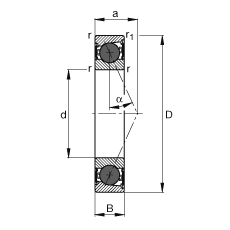  HCB7008-E-2RSD-T-P4S, ڣɶԻԪװӴ  = 25㣬մഽܷ⣬ǽӴƹ