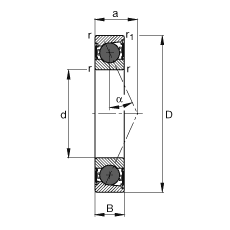  HCB7205-E-2RSD-T-P4S, ڣɶԻԪװӴ  = 25㣬մഽܷ⣬ǽӴƹ