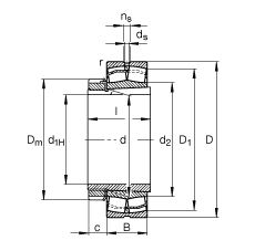 Ĺ 22314-E1-K + H2314,  DIN 635-2 ׼Ҫߴ, ׶׺ͽ