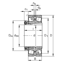 Ĺ 230/800-K-MB + H30/800,  DIN 635-2 ׼Ҫߴ, ׶׺ͽ