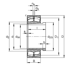 Ĺ 22320-E1-K-T41A + AHX2320,  DIN 635-2 ׼Ҫߴ, ׶׺ж