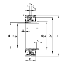 Ĺ 230/800-K-MB + AH30/800A,  DIN 635-2 ׼Ҫߴ, ׶׺ж